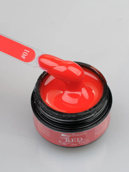 Гель камуфлирующий для ногтей Red Тон 01 Sofiprofi CAMOUFLAGE GEL RED, 15 мл